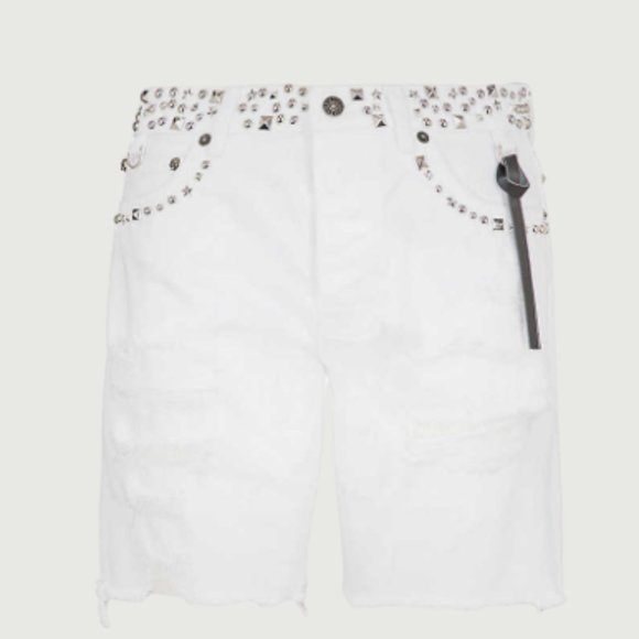 THE KOOPLES Washed Denim Shorts with Embroidery - Picture 2 of 8